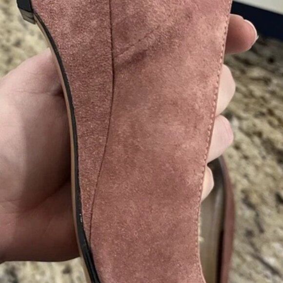 Vintage California Magdesians Women’s Suede Peep Toe Wedge Heels Bow Size 6M - Picture 4 of 15